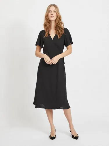 Vila Midikleid Drapiert/Gerafft - Elegantes Midi Wrap Dress von Vila, ideal für besondere Anlässe oder den Alltag, mit raffiniertem Drapé für eine schmeichelhafte Silhouette.
