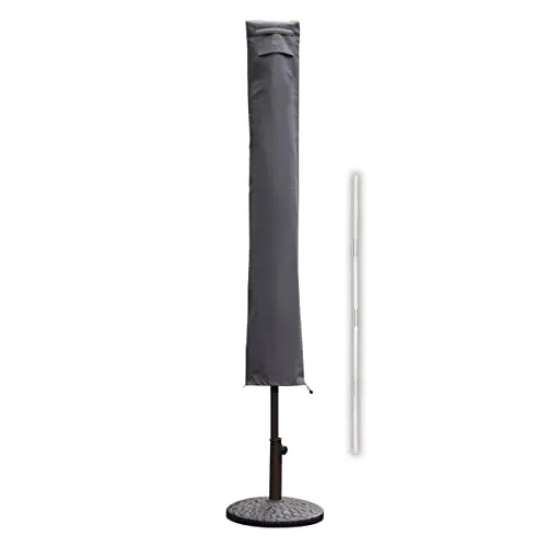 Sekey Schutzhülle für Ø 300 cm Sonnenschirm, Abdeckhauben für Sonnenschirm Grau