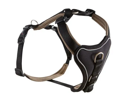 Wolters Hunde-Geschirr Professional Comfort braun|schwarz Gr. 2 - Hochwertiges Hunde-Geschirr für optimalen Tragekomfort, individuell einstellbar von 40 cm bis 45 cm. Ideal für aktive Hunde und angenehme Spaziergänge.
