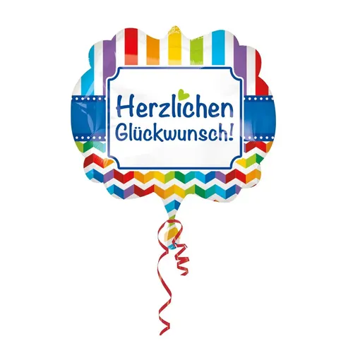 SuperShape Herzlichen Glückwunsch Folienballon, P35, verpackt, 63 x 55cm