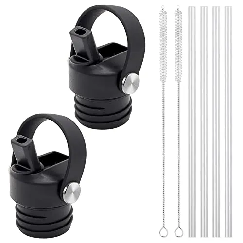 PHULWEL Strohhalmdeckel für Hydroflasche Standard Mund, Sportkappen Wasserflasche Zubehör Top Ersatz Strohhalm Deckel - 2 Stück