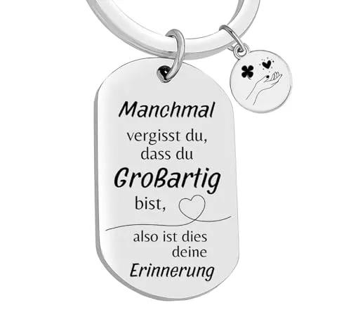 PREMIUM Schlüsselanhänger mit edler Gravur als Schutzengel I Glücksbringer für Frau & Mann I Geschenk Ich liebe dich (Manchmal vergisst du, dass du großartig bist. Also ist dies deine Erinnerung)