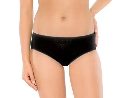 Schiesser Damen Slip Tai, 2er Pack, Gr. 36 (Herstellergröße: 036), Schwarz (schwarz 000)