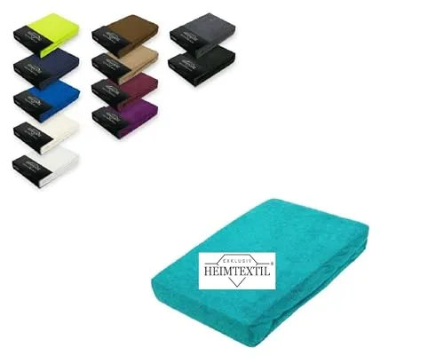Exklusiv Heimtextil Frottee Spannbettlaken 120 x 200 cm - Spannbetttücher aus 80% Baumwolle, 20% Polyester, Öko-Tex zertifiziert für schadstofffreie Nutzung. Rundumgummizug sorgt für perfekten Sitz ohne Verrutschen.