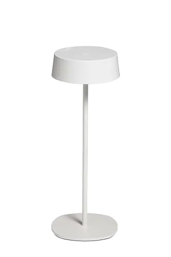 Northpoint Elegante LED Akku Tischleuchte - Dimmbar & Höhenverstellbar (Weiß) - Stilvolle Tischleuchte aus hochwertigem Metall, höhenverstellbar von 21cm bis 36cm. Stufenlos dimmbar für die perfekte Lichtstimmung. Kabellos mit bis zu 10 Stunden Leuchtzeit, ideal für Innen- und Außenbereiche.