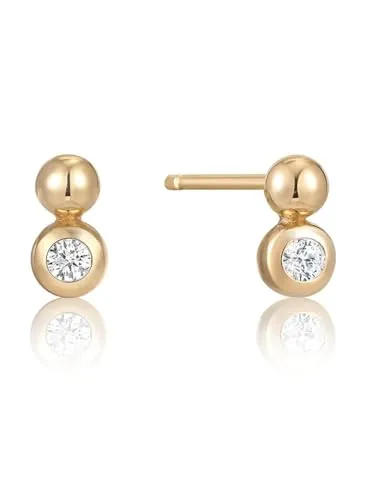 Ania Haie Single-Ohrstecker E045-01G-CZ - Modischer Ohrstecker aus 925 Sterling Silber, ideal für Damen, mit einzigartigem Design aus der Serie 'Spaced Out' – ein perfektes Accessoire für jeden Anlass.