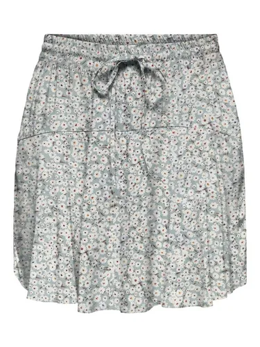 ONLY A-Linien-Rock ONLNALA SKORT WVN NOOS, Gray Mist/FLOWER von ONLY