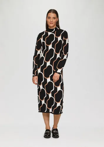 s.Oliver BLACK LABEL Maxikleid Strick-Kleid mit Stehkragen in schwarz von s.Oliver