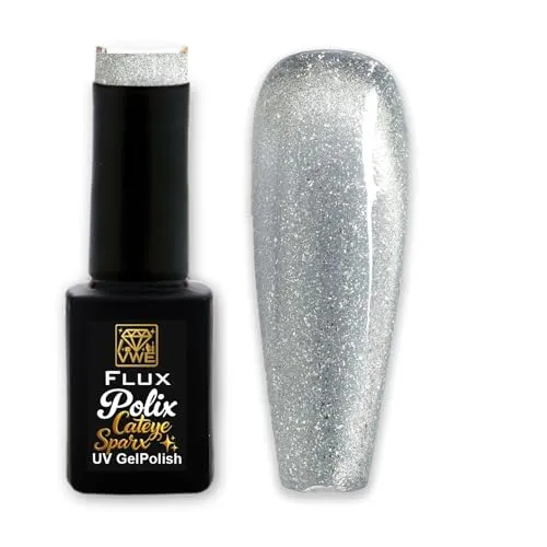 Flux Polix Cateye Sparx Gellacke – Magnetischer Cateye-Effekt - silver sparx, 12ml