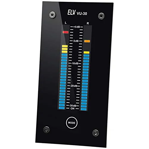 ELV VU-Meter VU-30 Komplettbausatz - Elektronik & Foto - LED-VU-Meter mit Peak Hold, einfach zusammenbaubar in ca. 1 Stunde, ideal für individuelle Geräteintegration und kreative Projekte.