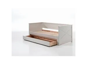 Kojenbett mit Auszug 90x200 bis 180x200 - Stylisches Kojenbett mit praktischer Bettschublade, ideal für das Kinderzimmer. Aus massiver Kiefer und hochwertigem MDF, weiß lackiert, bietet es Flexibilität und elegantes Design.