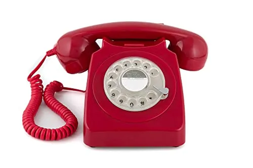 Produktbild GPO 746ROTARYRED Retro Telefon