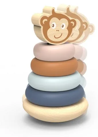Speedy Monkey Holz Roly Poly Stapelturmes Spielzeug