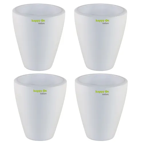 Set4 4 Keramik Blumentopf Rhodos für Orchideen weiss H 17 cm