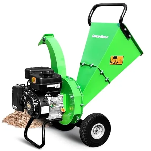 GARDENBEAUT S3 Benzin Häcksler, 7 PS 212 CCM 4-Takt Benzinmotor, max. 76 mm Aststärke, Holz Häcksler Gartenhäcksler