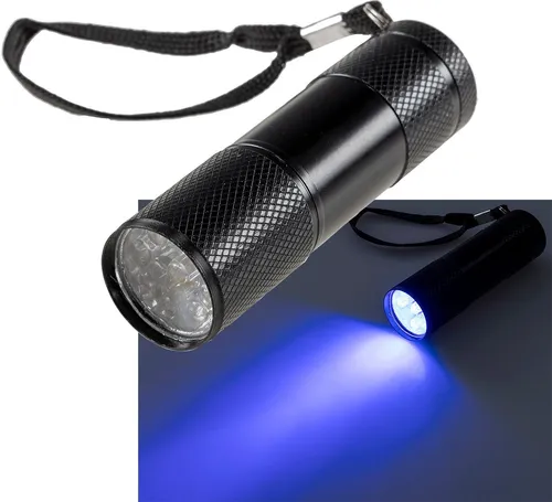 ChiliTec LED Taschenlampe UV LED Schwarzlicht Taschenlampe 9 LEDs kompakt 25x88mm