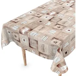 ANRO Tischdecke Wachstuchtischdecke Gartentischdecke Wachstischdecke (Einzelstück 1-tlg), Glatt 140x120cm wasserabweisend braun Eckig | 140 cm x 120 cm x 0.25 mm