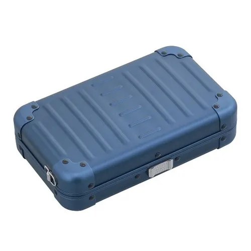 ALEON Umhängetasche aus Aluminium - Moderne Umhängetasche aus Aluminium mit Reißverschlussfach und Steckfächern. Der abnehmbare, längenverstellbare Umhängeriemen bietet Komfort und Stil für Damen und Herren.