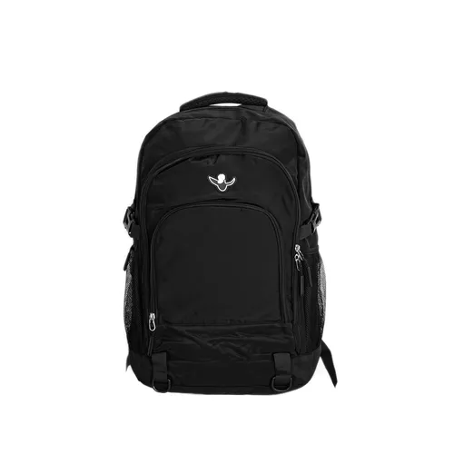 Schwarzer Rucksack für Schule, Sport & Alltag - Vielseitiger Rucksack aus strapazierfähigem Polyester, ideal für Schule, Sport und Freizeit. Praktische Fächer sorgen für Ordnung und einfachen Zugriff.