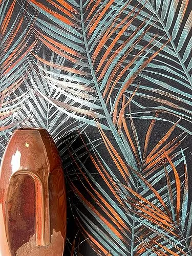 Newroom Tapete Schwarz Vliestapete Dschungel in schwarz von Newroom