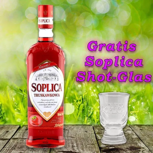 Soplica Glas & Soplica Erdbeer Truskawkowa 28%vol. 500ml 1Glas EUR 19,98/L
