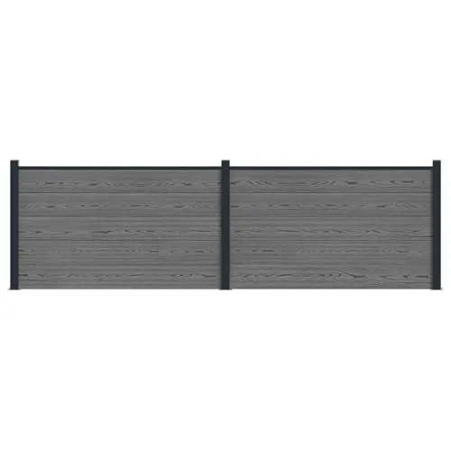 vidaXL Zaunelement 2er Set WPC und Aluminium Grau - Modernes Zaunelement aus robustem WPC und Aluminium für Privatsphäre und Sicherheit im Außenbereich. Wetterbeständig und pflegeleicht – ideal für individuelle Gartenlayouts.