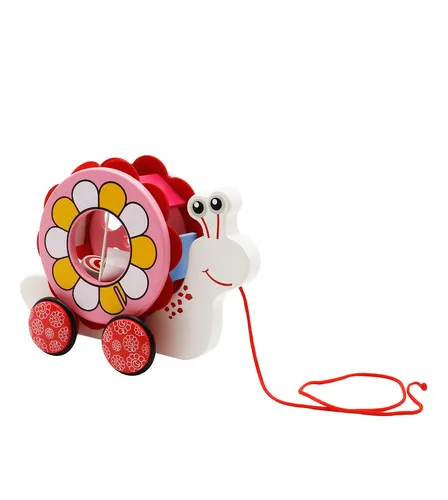 Holzspielzeug Baby Nachziehtier Holz Schnecke ab 6 Monate mit 5 Motorikspielen