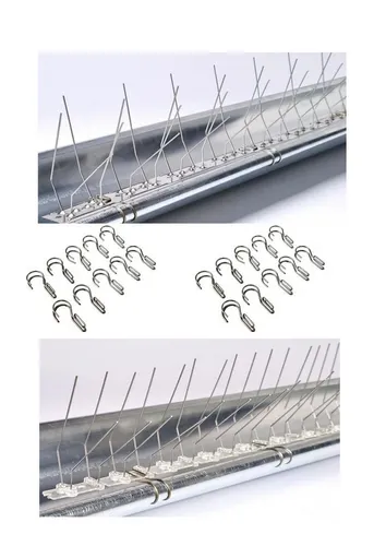 SAFA Taubenspikes Metallclips für Befestigung Taubenabwehr an der Dachrinne, 20 Clips Packung, 10-St., Für SAFA Taubenabwehrspikes, für Dachrinne