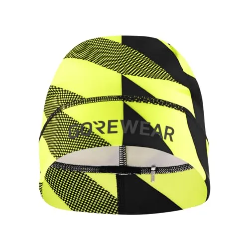 GOREWEAR Essence Light Mütze, Neon Gelb/Schwarz - Leichte Mütze für Damen und Herren, ideal zum Warmhalten des Kopfes bei kühlen Temperaturen. Hergestellt aus recyceltem Material, atmungsaktiv und bequem unter dem Helm.
