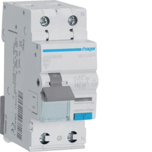 Hager ADS990D Fehlerstrom-Leitungsschutzschalter 1P+N