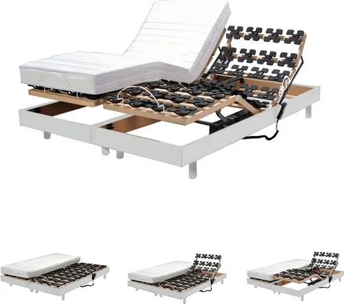 Set aus 2 elektrisch verstellbaren Unterbetten FLEXPALACE 80x200 / Weiß