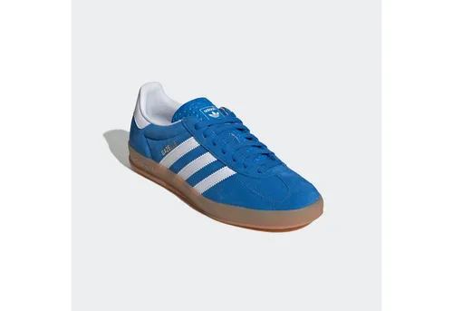 adidas Gazelle Indoor, blau, 38 EU - Herren-Hallenschuhe mit klassischer Passform, Schnürverschluss und strapazierfähigem Obermaterial aus Nylon mit Wildlederdetails für optimalen Tragekomfort.