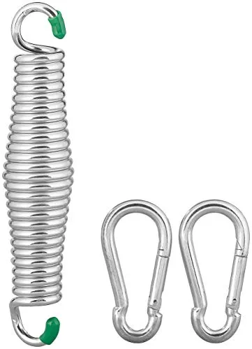 Semptec Urban Survival Technology Hängematten-Zubehör: Schwingfeder für Hängesessel & -Matte, 2 Karabinerhaken, bis 120 kg (Spezialfeder, Stahlfeder, Schaukel)