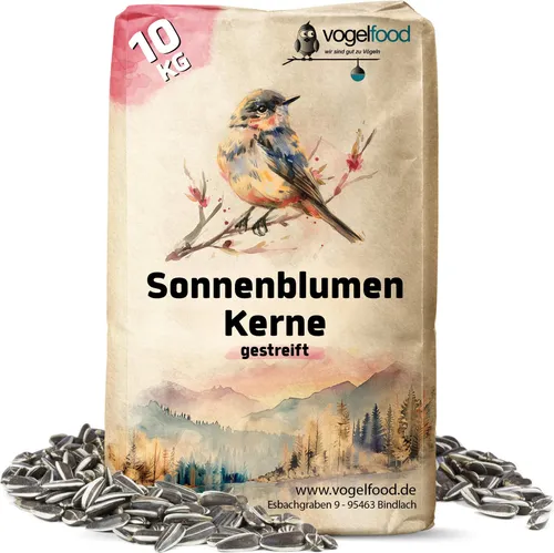 10kg Vogelfood Sonnenblumenkerne gestreift Ernte 2025 Vogelfutter