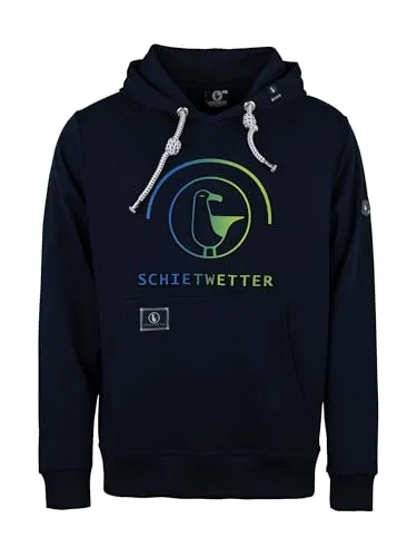 Schietwetter Kapuzenpullover Herren Hoodie Hansi - Herren-Sweatshirt mit 3D-Logo-Print, warm und bequem, ideal für kalte Tage. Aus 60% Baumwolle und 40% Polyester, in navy, Größe 3XL.