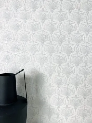 Newroom Vliestapete, Silber Tapete Modern Fächer in silber von Newroom