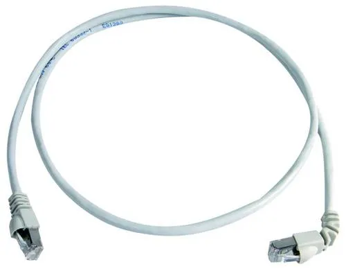 Telegärtner 100008010 RJ45 Netzwerkkabel, Patchkabel CAT 6a S/FTP 0.5m Grau Flammwidrig, mit Knickschutztülle 1St.