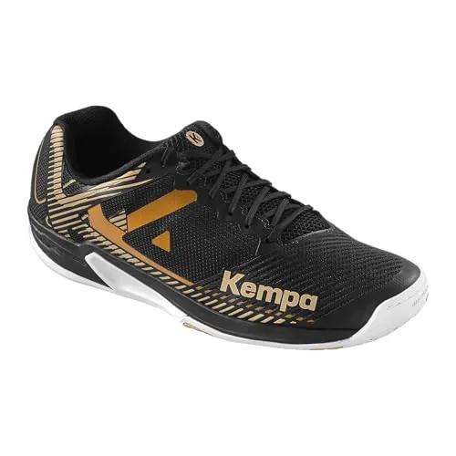 Kempa Wing 2.0 Fußballschuhe - schwarz/weiß/gold, Größe: 10 - Hochwertige Kempa Wing 2.0 Fußballschuhe mit innovativer EVA-Dämpfung für hohen Tragekomfort und optimaler Kraftübertragung. Die MICHELIN Laufsohle sorgt für perfekten Grip auf dem Platz.
