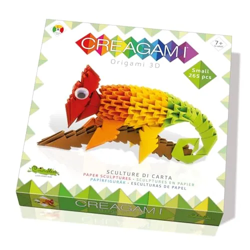 Creagami 3178717 Origami 3D, Papierskulptur Chamäleon, Bastelset für Erwachsene und Kinder ab 7 Jahren, 265 Teile
