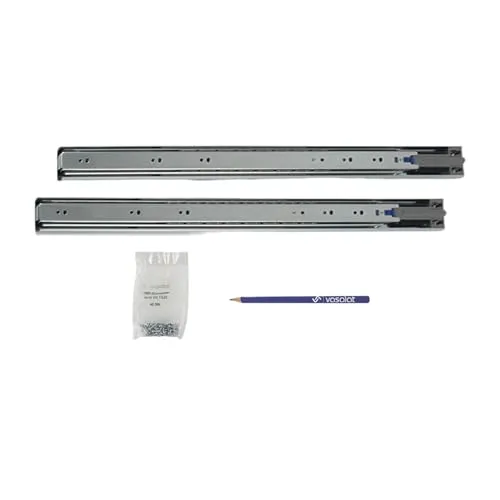 Schubladenschienen 550mm softclose Kugelführung - Vollauszug mit integrierter Dämpfung, 32-Systemlochung - 1 Paar