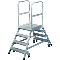 Produktbild ILLER-LEITER Podestleiter fahrbar 2x7 Alu-St. 46397