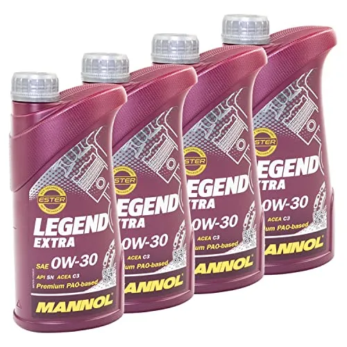 Motoröl Motor Öl MANNOL Legend Extra 0W30 API SN 4 X 1 Liter