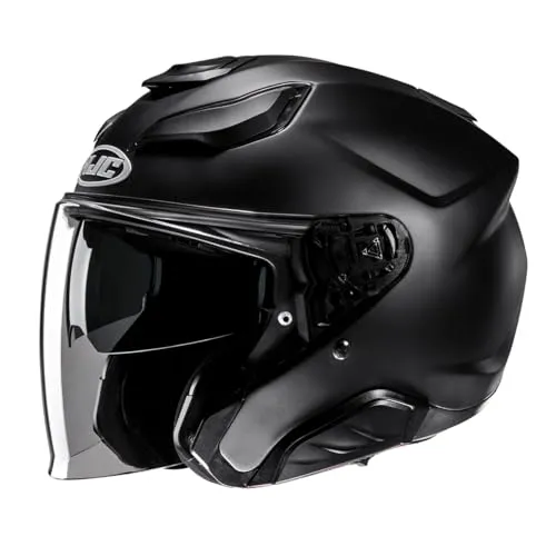 HJC Jet-Motorradhelm F31 Halbmattes Schwarz XL - Motorradhelm mit leichtem Glasfaserverbundstoff, fortschrittlichem Belüftungssystem und 99% UV-Schutz. Ideal für Sicherheit und Komfort auf jeder Fahrt.