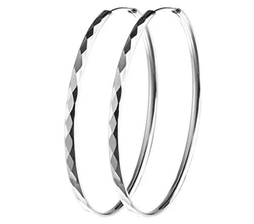 Paar Creolen, Ohrringe Durchmesser 60mm - 925 Silber 1