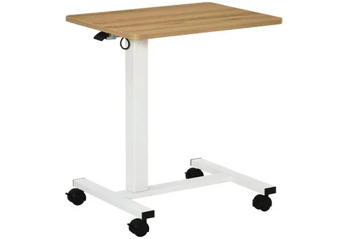 HOMCOM Laptoptisch - Höhenverstellbar mit 360-Grad-Rollen - Computermöbel für flexibles Arbeiten, mobil und platzsparend, ideal für kleine Räume und höhenverstellbar für Sitzen oder Stehen.