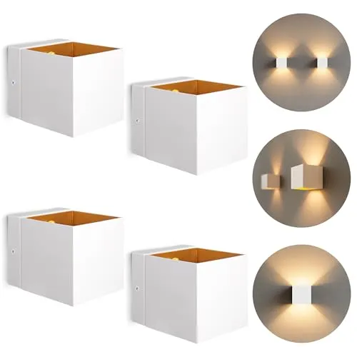 SSC-LUXon EPITA 4x LED Wandstrahler – Elegante Up Down Wandlampe mit dimmbarem G9 Leuchtmittel - Wandleuchten mit stilvollem Up & Down Licht, ideal für Flur und Wohnzimmer. Warmweißes, dimmbares Licht schafft eine behagliche Atmosphäre und lässt sich mühelos in jeden Raum integrieren.