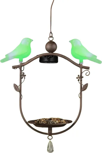 LED Solar Vogelfutterstation - Hängende Futterstelle für Vögel - Vogelfuttersäulen & -häuschen, mit solarbetriebenem LED-Licht für nächtliche Vogelbeobachtungen und stilvolle Gartenakzente.