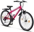 Chillaxx Mountainbike Rosa-Weiß mit V-Bremse - Mountainbike mit 26 Zoll Laufrädern, ideal für Fahrten innerhalb der StVZO und für ein Gesamtgewicht bis 95 kg. Perfekt für Abenteuer in der Natur!