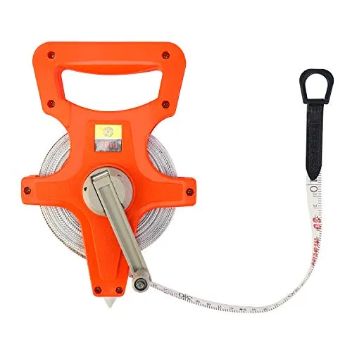 QWORK Bandmaß Fiberglas, Rollmassband, 30M /100 FT, Doppelseitig