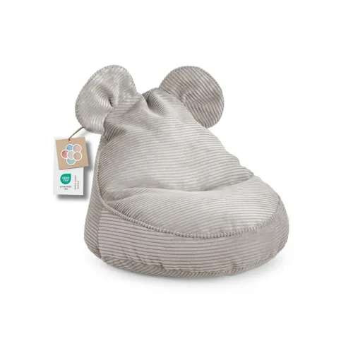 Kinder Sitzsack „KIDS SWEET“ mit Ohren - Bequemes Sitzkissen für das Kinderzimmer (Hellgrau) - Der Sitzsack „KIDS SWEET“ vereint modernes Design mit ergonomischem Komfort. Ideal für Spiel und Entspannung, passt sich die formbare Füllung perfekt an. Leicht zu reinigen und transportieren – ein Must-Have für jedes Kinderzimmer!
